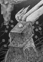 モノクロームイラスト（鉛筆画） - 「Angel」