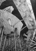 モノクロームイラスト（鉛筆画） - 「ピアニスト」