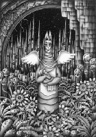 モノクロームイラスト（鉛筆画） - 「猫天使」