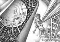 モノクロームイラスト（鉛筆画） - 「天体模型」