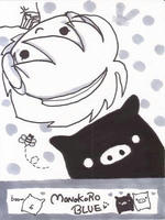 モノクロ・ブルー（サンエックス風）