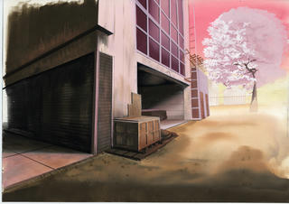 夕方の校舎　作品模写