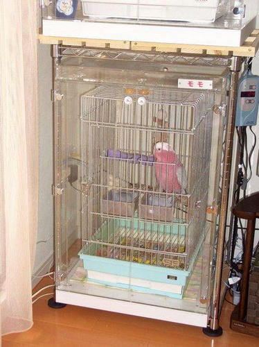 インコ、オウムなど鳥かごのカバー用アクリルケース　保温・防音・脂粉対策