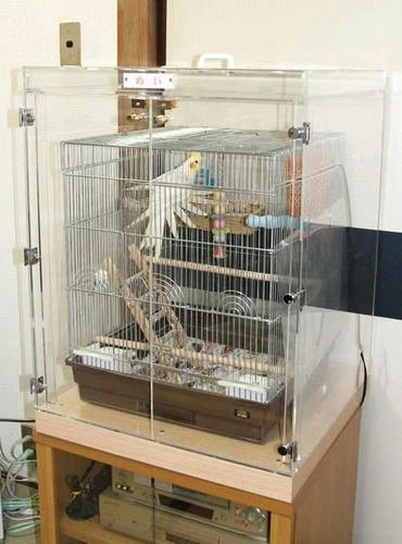 インコ、オウムなど鳥かごのカバー用アクリルケース　保温・防音・脂粉対策
