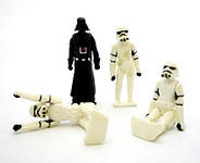 Transformers Darth Vader and three Storm Troopers