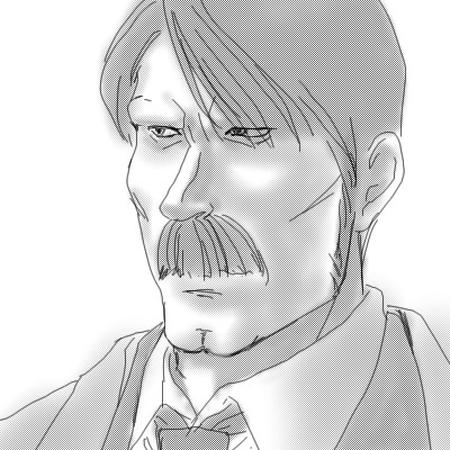 練習板で描いたチェルミー警部