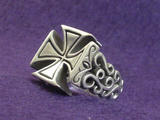 ビッグブラックマリア　a016　ビッグブラックアイアンクロスリング　指輪　BIGBLACKMARIA a016 Big Black Iron Cross Ring－１