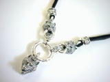 GODSIZE LEATHER NECKLACE 2 BADS WOLVES　ゴッドサイズ　レザー　ネックレス　２　ビーズ　ウルブスー２