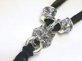 GODSIZE LEATHER NECKLACE 2 BEADS WOLF　ゴッドサイズ　レザーネックレス　２　ビーズ　ウルフ－２