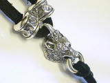 GODSIZE LEATHER NECKLACE 2 BEADS WOLF　ゴッドサイズ　レザーネックレス　２　ビーズ　ウルフ－３