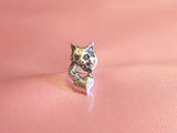 NORA ノラ シルバーアクセサリー　NR-PE-0002 子ネコのイタズラピアス 猫　子猫　こねこ　コネコ　ハート　ピアス　スタッド　大阪　セレクトショップ　Mondo　モンド