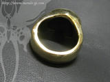 広島発のシルバーアクセサリーブランドGANG AGE(ギャングエイジ)MIDNIGHT LABEL Rigid skull half ring (S) brass。真鍮製の着けやすい顎なしスカルリング後ろ側より。 正規取扱店:関西圏大阪の拘りセレクトショップMondo(モンド) GANG AGE ギャングエイジ シルバーアクセサリー ブラスアクセサリー ハード バイカー ロック 大人 不良 ワル リング ブレスレット ネックレス ピアス ウオレットチェーン MIDNIGHT LABEL ミッドナイトレーベル GA.ROCOCO ジーエーロココ SKID スキッド ドメス ドメスティック ブランド 広島