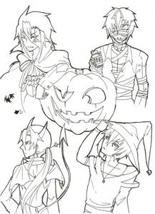 ハロウィン没線画！！！塗るのが面倒だった（おぃ