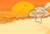 GIFアニメ　水くらげちゃん