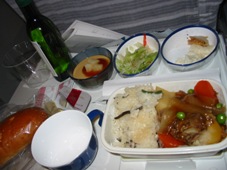 １日目　タイ・バンコク旅行　JAL　機内食