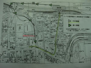 勝毎花火大会／バス駐車場から花火会場までの地図