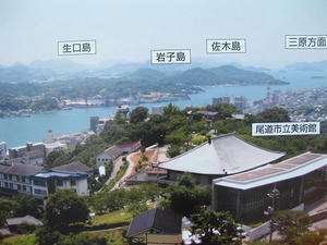 広島観光／広島県尾道／千光寺公園　頂上展望台　位置確認の写真パネル