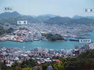 広島観光／広島県尾道／千光寺公園　頂上展望台　位置確認の写真パネル