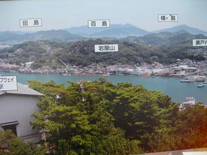 広島観光／広島県尾道／千光寺公園　頂上展望台　位置確認の写真パネル