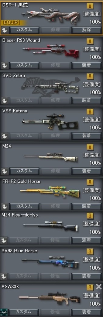 持ってるsrの武器一覧 Ava ぼちぼちゲーム日記