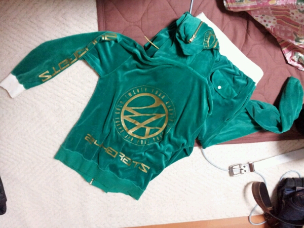 24karats オカザイルモデルセットアップベロアジャージ緑 Mサイズ 貴重な初期モデル 中古 激レア オークション Exileジャージニンジャ