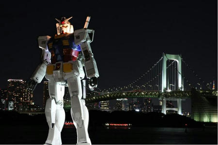 お台場の夜景にガンダム合成