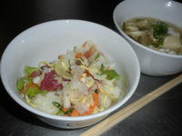 チラシ寿司と豆腐のスープ