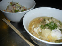 チラシ寿司と豆腐のスープ