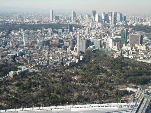 スカイデッキから新宿方面