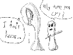 人外は割と描けるんだ。でも人の形をした瞬間に描けなくなるorz