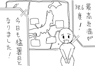 最高気温が38.6度！　今日も猛暑日となりました！