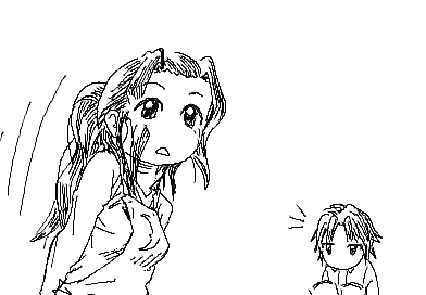 ひかり、円を描くように陽子に近づく