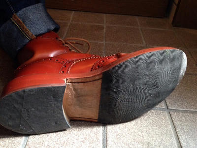 トリッカーズ (Tricker's) カントリーブーツ マロン 1年経過