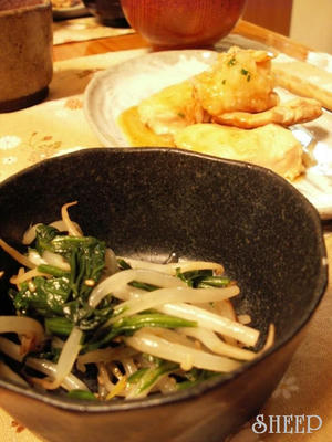 ♪もやしとほうれん草