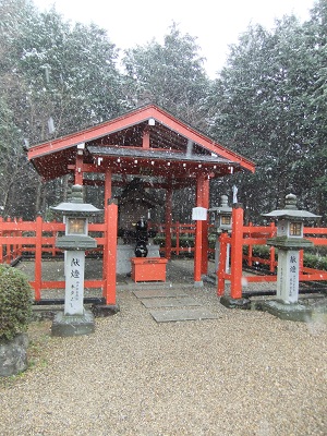 雪の阿倍文殊院　安倍清明堂