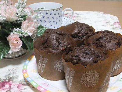 サキエルちゃんのチョコバナナマフィン