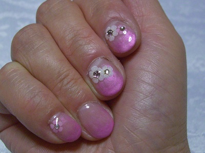 桜のネイル　右手