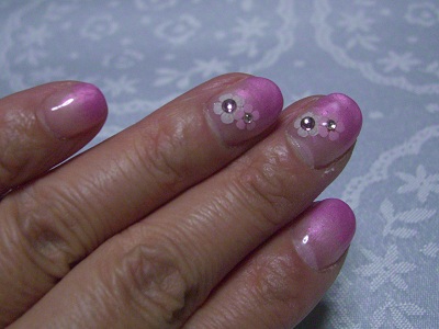 桜のネイル　左手