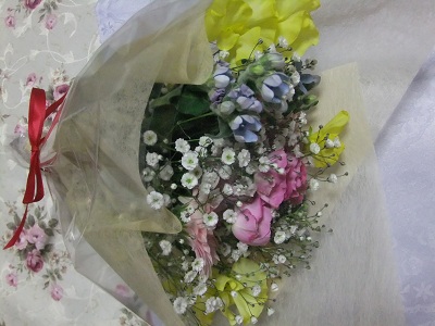 後輩にもらった花束