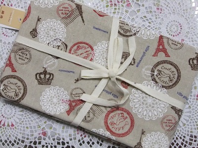 綿麻のエッフェル塔柄の生地