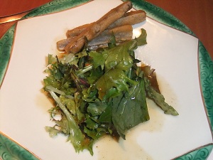 ハンバーグコースのサラダ