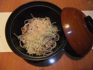 フルコースのなめこ蕎麦