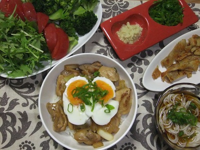 焼き鳥丼とお素麺
