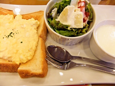 エッグトーストのモーニングセット