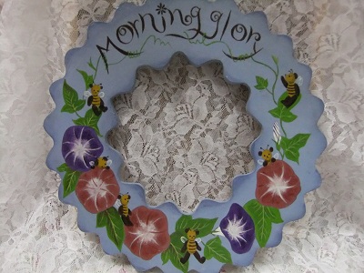 朝顔柄のリース