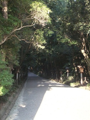 大神神社　二の鳥居から見た参道