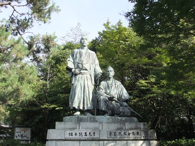円山公園　坂本竜馬と中岡慎太郎像