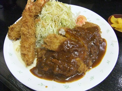 ロースカツ＆エビフライ定食