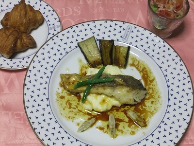 鱈のムニエル＆生ハムのサラダ