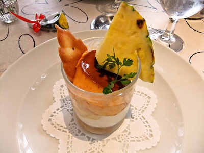 私のデザート　プリンアラモード